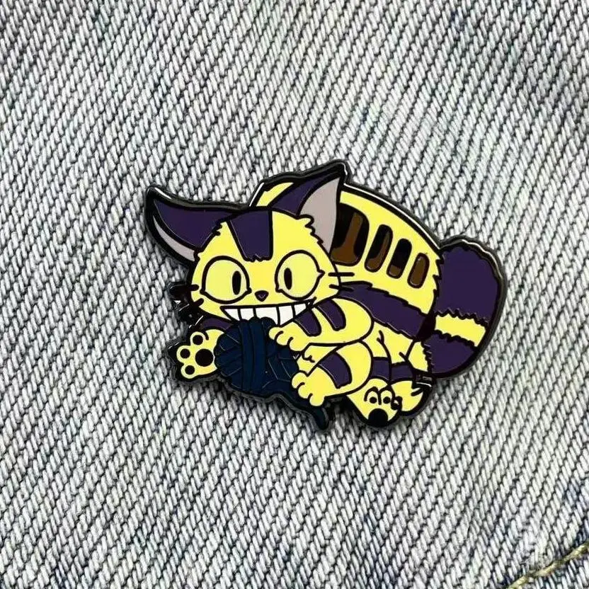 Cute Cat Playing Wool Ball metal pin Adorable Unique Design Cute Cat Playing Wool Ball metal pin Adorable Unique Design