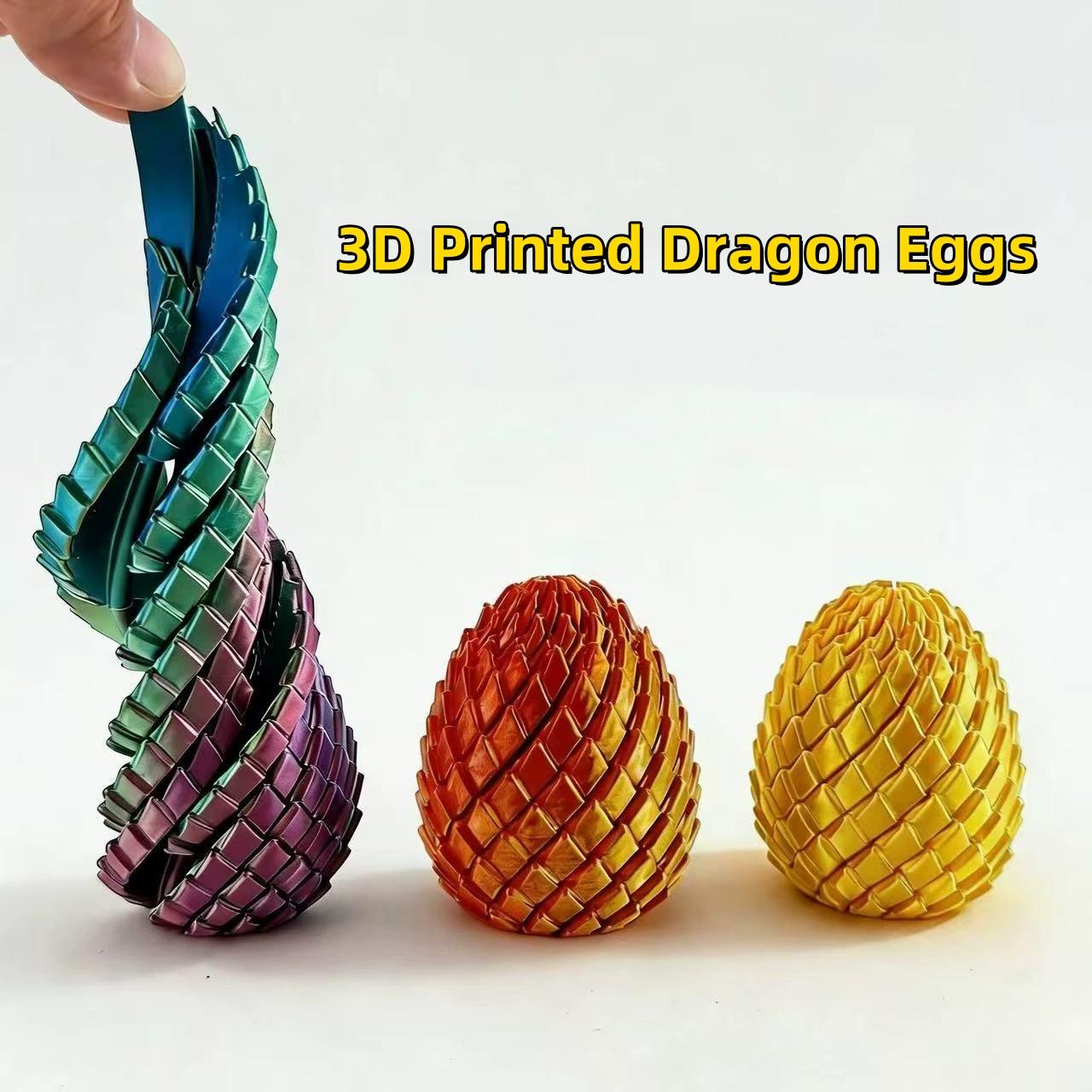 3D Printed Dragon Egg Transforming Ball Stress Relieving Toy for Kids & Adults Innovative Design Rotating Telescoping Fidget Gadget