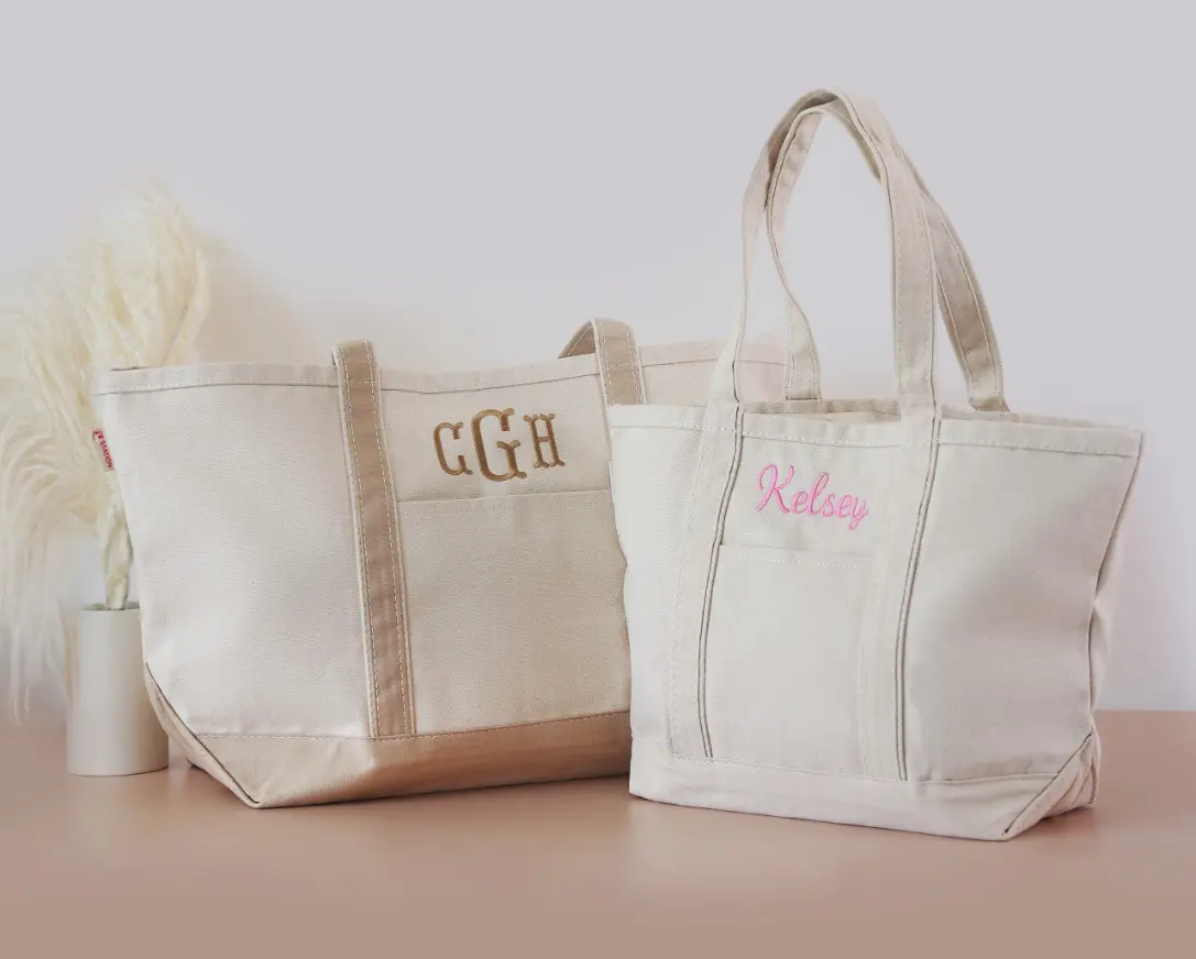 Embroidered Canvas Tote, Custom Tote Bag, Gift for Her, Bridesmaid Gift, Pool Tote Bag
