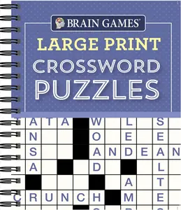 Brain Games - Large Print Crossword Puzzles (Purple) -- Publications International Ltd - Spiral