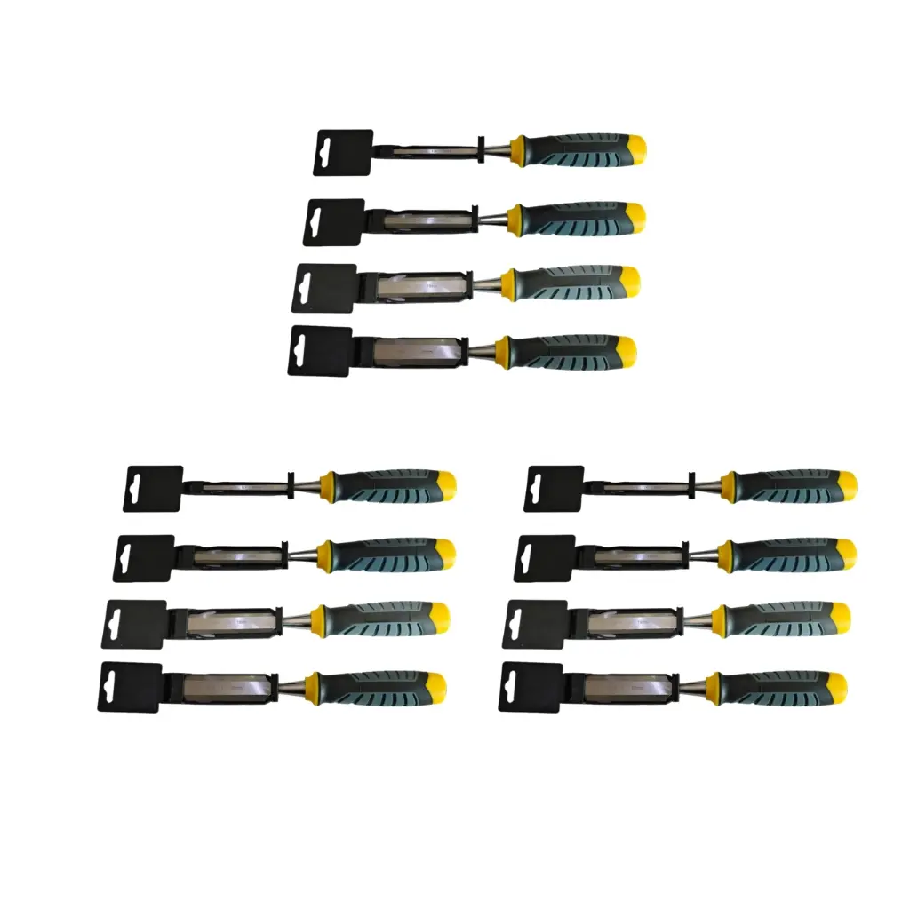 4-Piece Woodworking Tool Set, Anti-Shock Handle Chisels, High Carbon Steel, Durable, Versatile Use, Ideal for Various Wooden Products