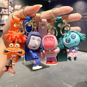 New INSIDE OUT Keychain Cute Doll Bag Phone Pendant Pvc Car Key Chain Decoration Key Ring Couple Accessories Birthday Kids Gift