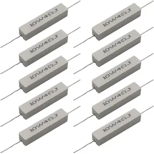 10 PCS 10w 4 Ohm 5% Axial Lead White Wound Fixed Ceramic Cement Power Resistors Flame Heat Moisture Resistant Precharge Horizontal Resistors