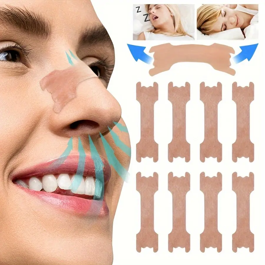 50 Anti-Snoring Nasal Strips, Breathable Adhesive Lightweight Night Sleep Aid, Relieve Snoring and Improve Breathing, Easy to Use, Reduce Snoring