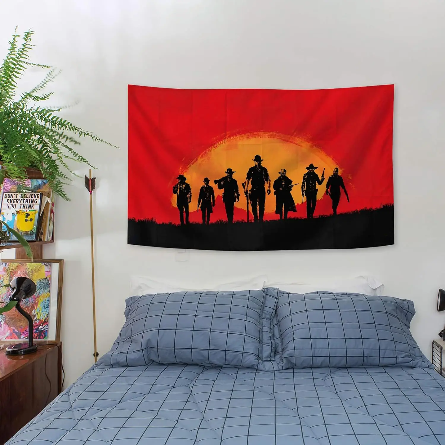 Red Dead Redemption 2 Merch Light Cotton Graphic Wall Tapestry - 40x30in (102x76cm), All-Over Print Hangable Decorative Cloth, Home Bedroom Banner, College Dorm Gift