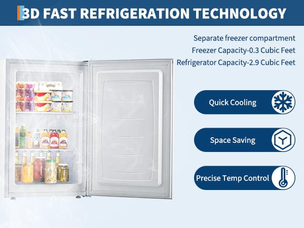 【GARVEE】3.0 Cu.Ft Upright Freezer with Reversible Door & 7-Temp Control – Compact Energy-Efficient Freezer for Apartments, Dorms, Offices – White
