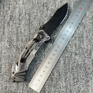 High Quality Camo Tactical Folding Knife with Serrated Blade for Outdoor Hunting Camping