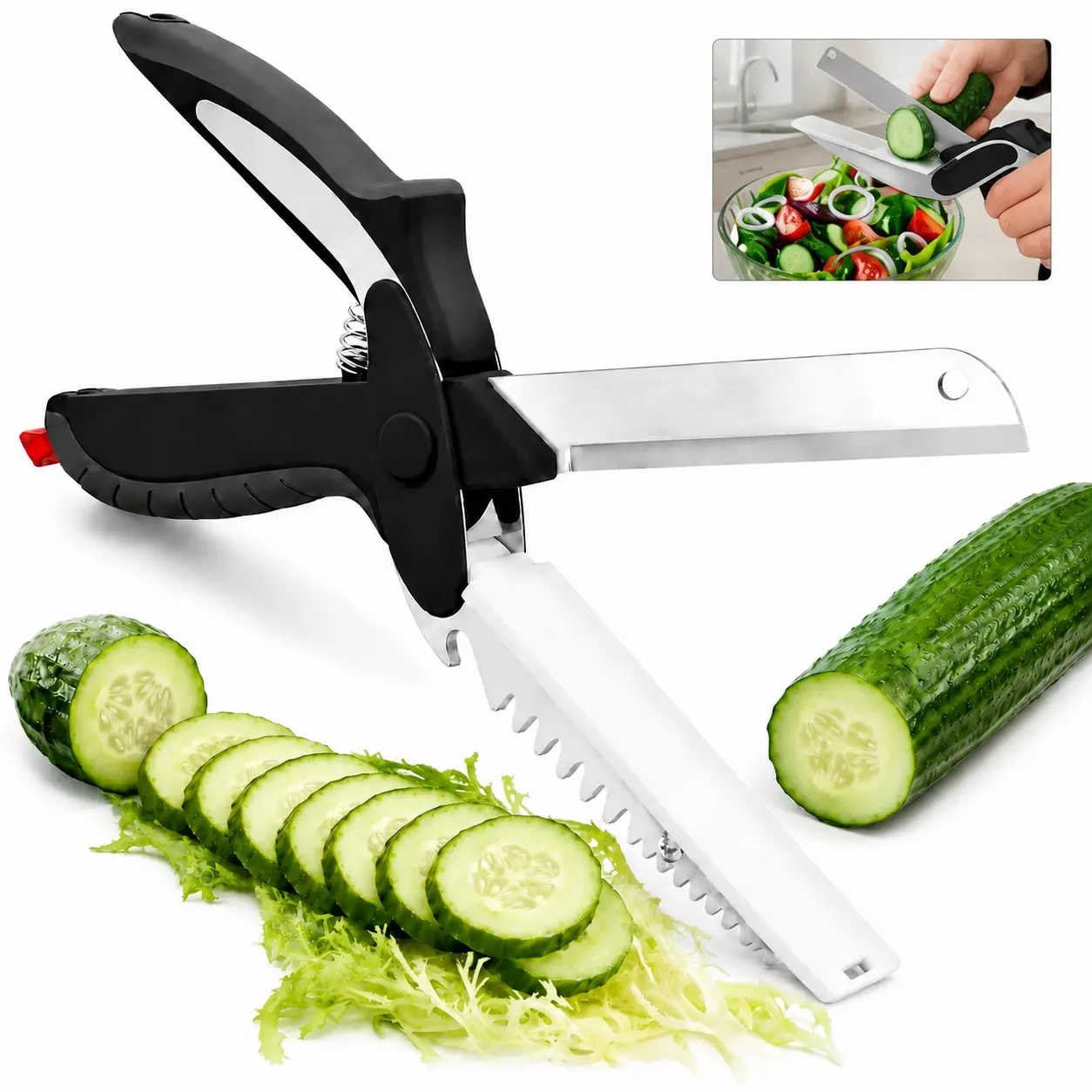 2-in-1 Rustproof Stainless Steel Kitchen Shears with Plastic Cutting Board, Safety Lock, Efficient Cutting – Daily Use Food Scissors for Meat, Cheese, Tomato, Fruit, Vegetable Cutter, Shears Kitchen Scissors, Anyone Looking To Streamline Food Prepa