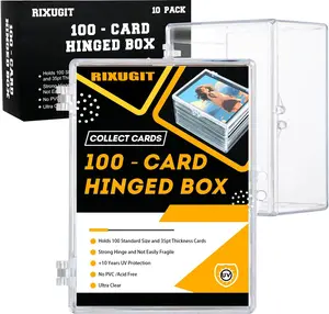 Pack Count DeckCase CardBox  Hinged Trading Card Storage Box, Trading Deck Boxes, Clear Case Collection Storage Box for Gaming, Sports, Playing Cards