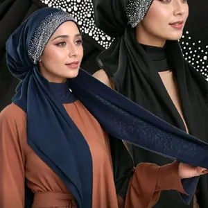 Rhinestone Headscarf Turban for Women with Elastic Design Fashion Accessory