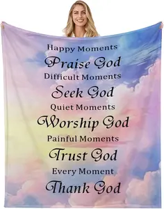 Easter Baskets Stuffers for Teens Girls Women First Communion Gifts for Girls Boys Baptism Confirmation Gifts for Women Men Teenage Girls Boys Christian Bible Gifts for Teens Girls Her 50"x60” Blanket