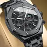 BINBONG B0161 Man Business Quartz Watch, Quartz Analog Watch, Quartz Wristwatches, Chronograph Wristwatch Stainless Steel Strap 30M Waterproof Durable Watch,for Party,Everyday Accessories,Trendy All-match,with Bo