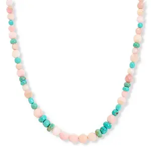 Mine Finds by Jay King Peruvian Pink Opal and Turquoise Bead Necklace