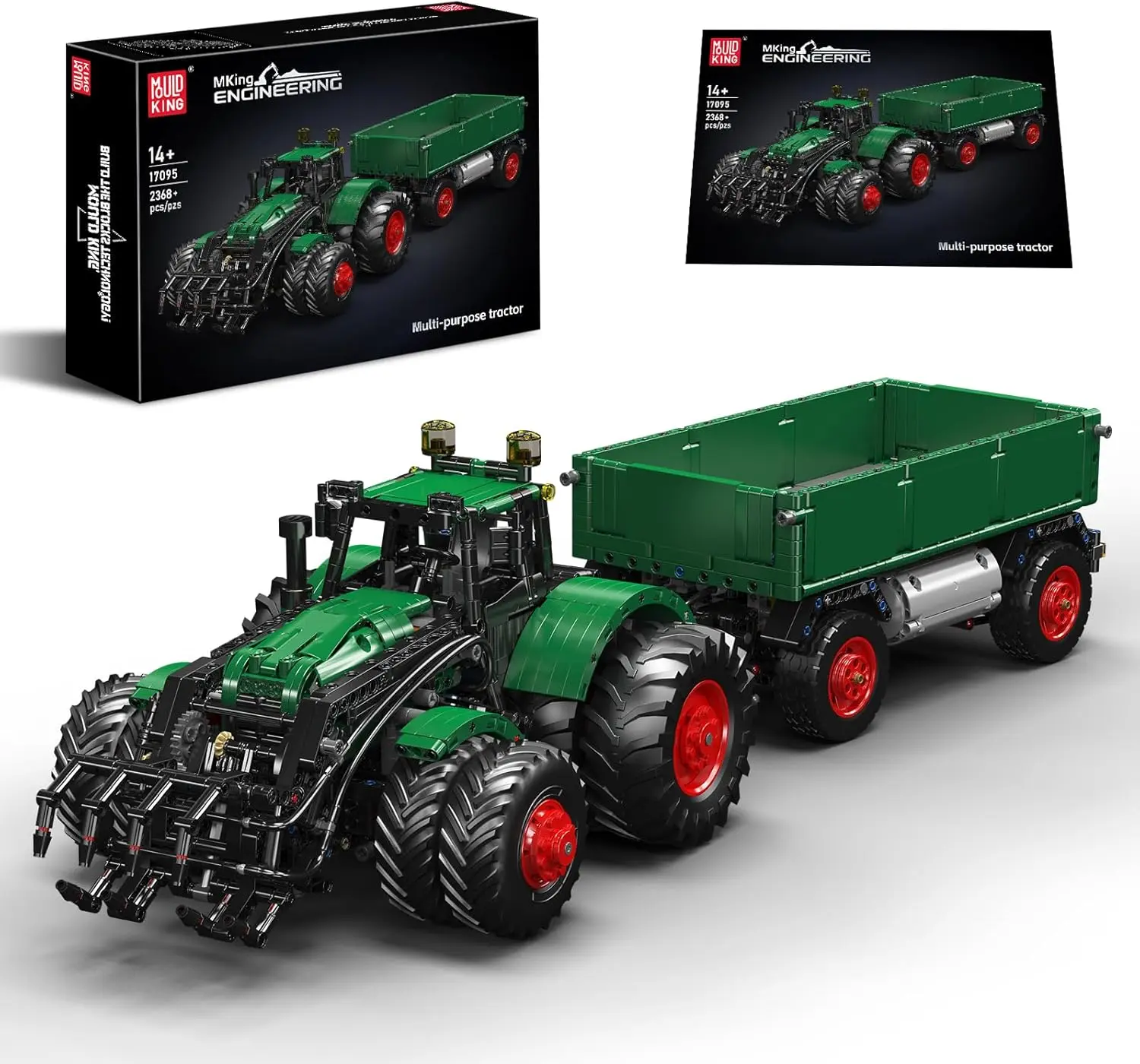 Mould King 17095 Technik Tractor Building Block Model, 2368 Pieces Remote-Controlled Tractor Construction Set, Toy and Gift (Ages 14+)
