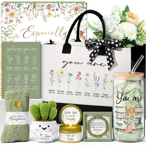 Mayicivo Christian Christmas Gifts for Women, Religious Faith Gift Set with Canvas Tote Bag, Inspirational Spiritual Gifts for Mom, Sister, Wife, Grandma, Best Friend Basket