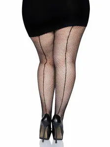 Callie Plus Backseam Fishnet Tights