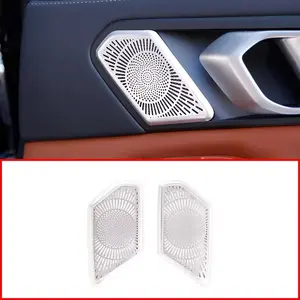 For BMW X5 G05 2019 Aluminum Alloy Rear Door Handle Speaker Cover Trim Car Accessories For BMW X7 G07 2019-2022 2 Pcs