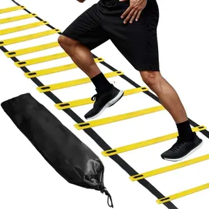 Football agility ladder, speed ladder with obstacles, children’s fitness training equipment, coordination training ladder; suitable for football, basketball and rugby; portable training kit for footwork; 7 metres (27 feet)