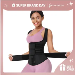 FeelinGirl #live Plus Size Waist Trainer Vest With 3 Rows of Eye and Hook Compression Cotton Shapewear Womenswear  Comfort Straps matt  waist Spandex Day Waist Trainer Springtok SpringStatements