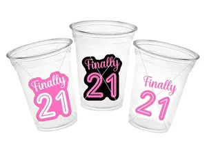 21st PARTY CUPS -21st Birthday Party 21st Party Decorations 21st Party Favors 21st Birthday 21 Birthday Party 21st Party Supplies Finally 21