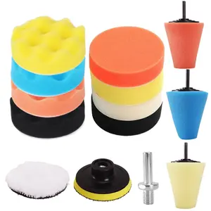 14 Pcs Car Buffers and Polishers Kit for Drill,3 inch Drill Polishing Wheel Foam Ball Buffing Pads Sponge Ball for Automotive Car Wheels Care,Metal,Plastic,Ceramic and Glass,Tools & Hardware