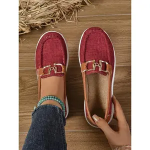 Women's Fashionable Houndstooth Pattern Slip on Shoes, Casual Comfortable Round Toe Shoes for Daily Wear, Female All-match Shoes for Spring & Fall(Sheets)