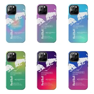 RedBull Summer Edition Energy Drink Case for iPhone 17-7 Pro Max Plus & Samsung Galaxy S26-S21 Ultra Plus - Aesthetic Gradient Bull Graphic Phone Cover unisex