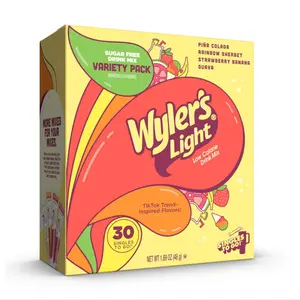 Wyler’s Light Island Flavors Variety Pack, Singles To Go Sugar Free Drink Mix, Low Calorie Water Enhancer, 30 Sticks, Piña Colada, Rainbow Sherbet, Strawberry Banana, Guava