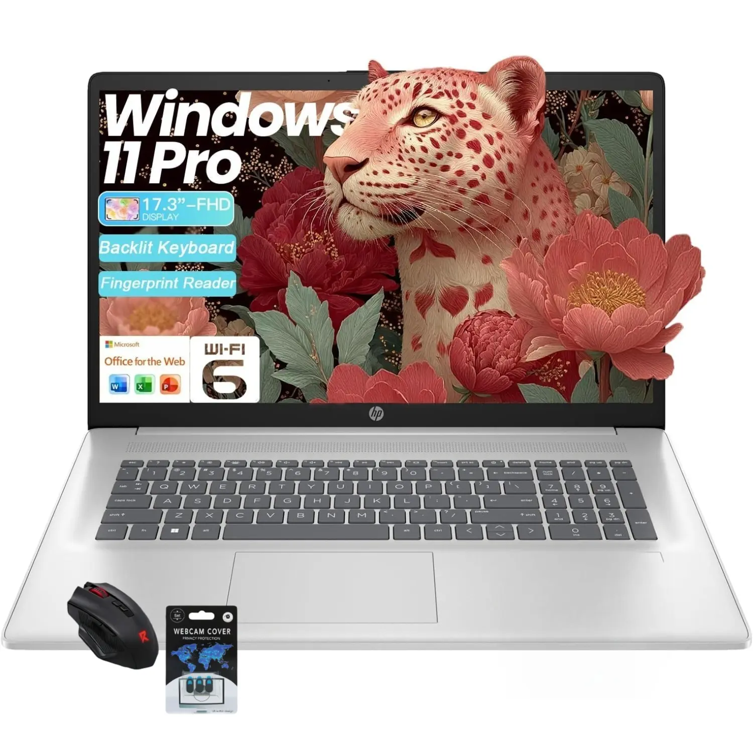 HP Essential Casual Multi-Tasking Business Laptop for College Students - 17.3" Full HD Display, Intel i5-1334U CPU, Up to 32GB RAM, 512GB SSD, Wi-Fi 6, Webcam, Backlit Keyboard, Windows 11 Pro, Silver, Bundle Accessory