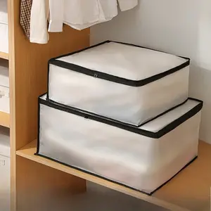 3-Piece Storage Bags, Bed Base Closet Organizer, Transparent Drawer-Style Clothes Storage, Flat Bedroom Dorm Box, Practical Moving Pack