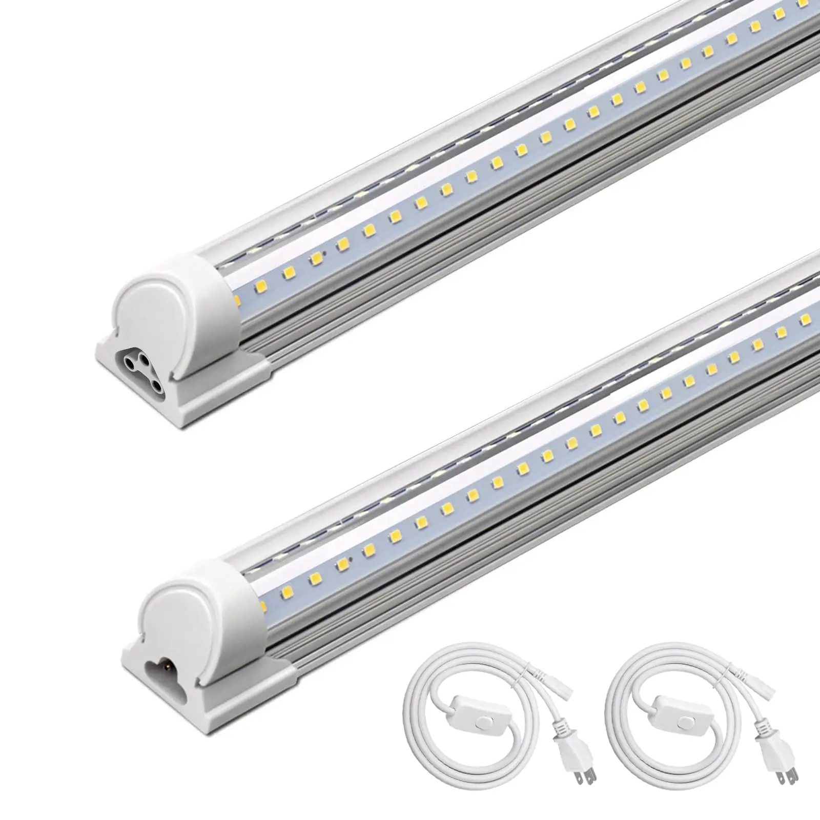 Barrina T8 LED Shop Light 4FT, 40W 5500LM 6500K, Clear Cover, Garage Lights Ceiling, V-Shape LED Light Fixture, Work Shop Lights for Garage, Warehouse, Basement, ETL Listed, 2 Packs