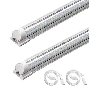 Barrina T8 LED Shop Light 4FT, 40W 5500LM 6500K, Clear Cover, Garage Lights Ceiling, V-Shape LED Light Fixture, Work Shop Lights for Garage, Warehouse, Basement, ETL Listed, 2 Packs