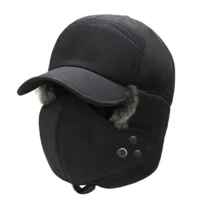 Trapper Hat for Men Women, Winter Hats with Ear Flaps, Full Face Windproof Mask Baseball Cap with Warm Faux Fur Lined