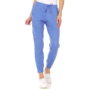 MediChic Womens Scrub Joggers 4-Way Stretch Anti-Wrinkle Moisture-Wicking Elastic Waistband Four Pocket Jogger Pants