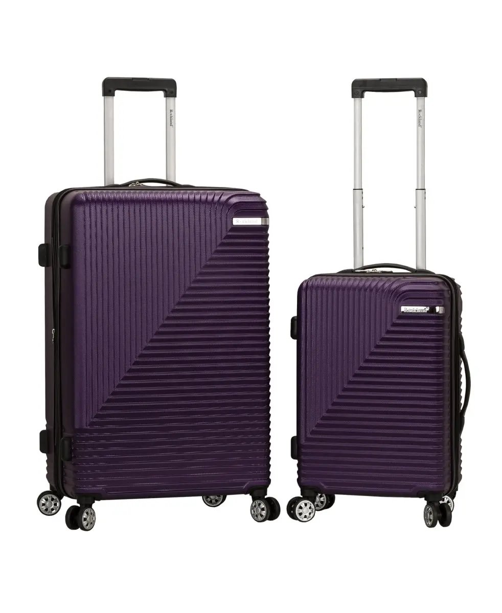 212 MAIN Fox Star Trail 2-Piece ABS Plastic Lightweight Spinner Wheels Luggage Set, Purple, 2-Piece Sets, Two Piece Sets