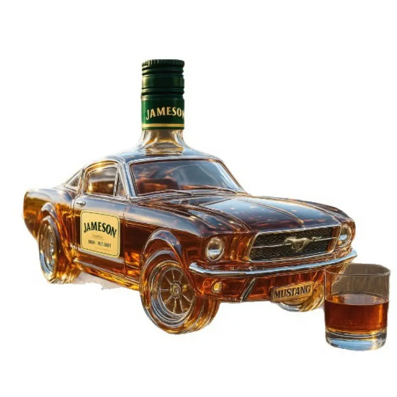 Creative Ford Mustang Whiskey Decanter Glass Bottle Car Shape