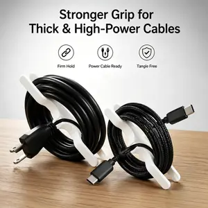 High-Performance Charging Cable Organizer, Precision 3D Printed Data Line Clip, Durable High-Power Charger Sorter, Minimalist Desk Accessory