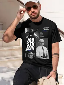 Joost 2026 new model Black/White Tee Stylish & Comfortable Loose Crew Neck Short Sleeve T-shirts Versatile On Trend Eye Catching Printed Graphic Casual Tee for Daily Wear Outings & Leisure