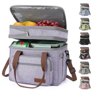 Maelstrom Lunch Bag Women,23L Insulated Lunch Box For Men Women,Expandable Double Deck Lunch Cooler Bag,Lightweight Leakproof Lunch Tote Bag With Side Tissue Pocket,Purple（gift）