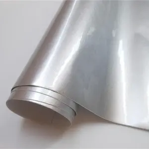 Silver Glossy Candy Metallic Vinyl Wrap Film Wrapping Foil Car Sticker Sheet For Motor Computer Furniture Auto Graphic