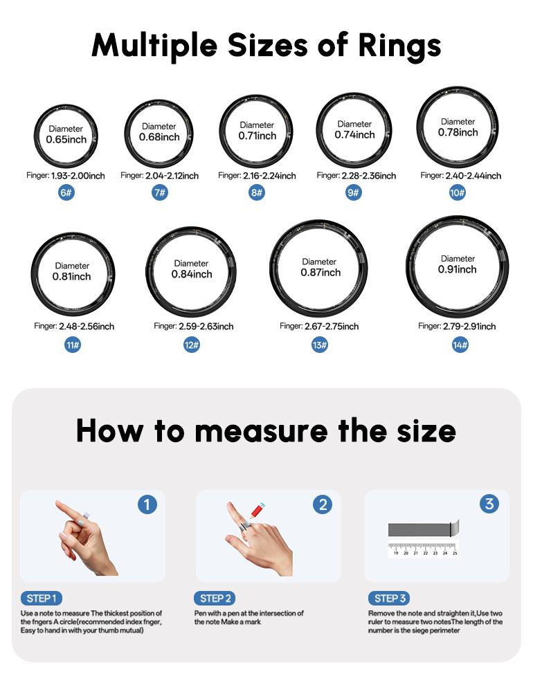 2026 Upgraded Smart Health Ring for Women Men,Fitness Tracker with Heart Rate, Blood Oxygen, Blood Pressure, Sleep Monitoring, Step Counting, IP68 Waterproof for iOS and Android, No APP Fee, Mother's Day Gift