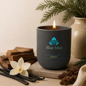 Calming Wood Wick Candle, Home Decor Remedy Candle