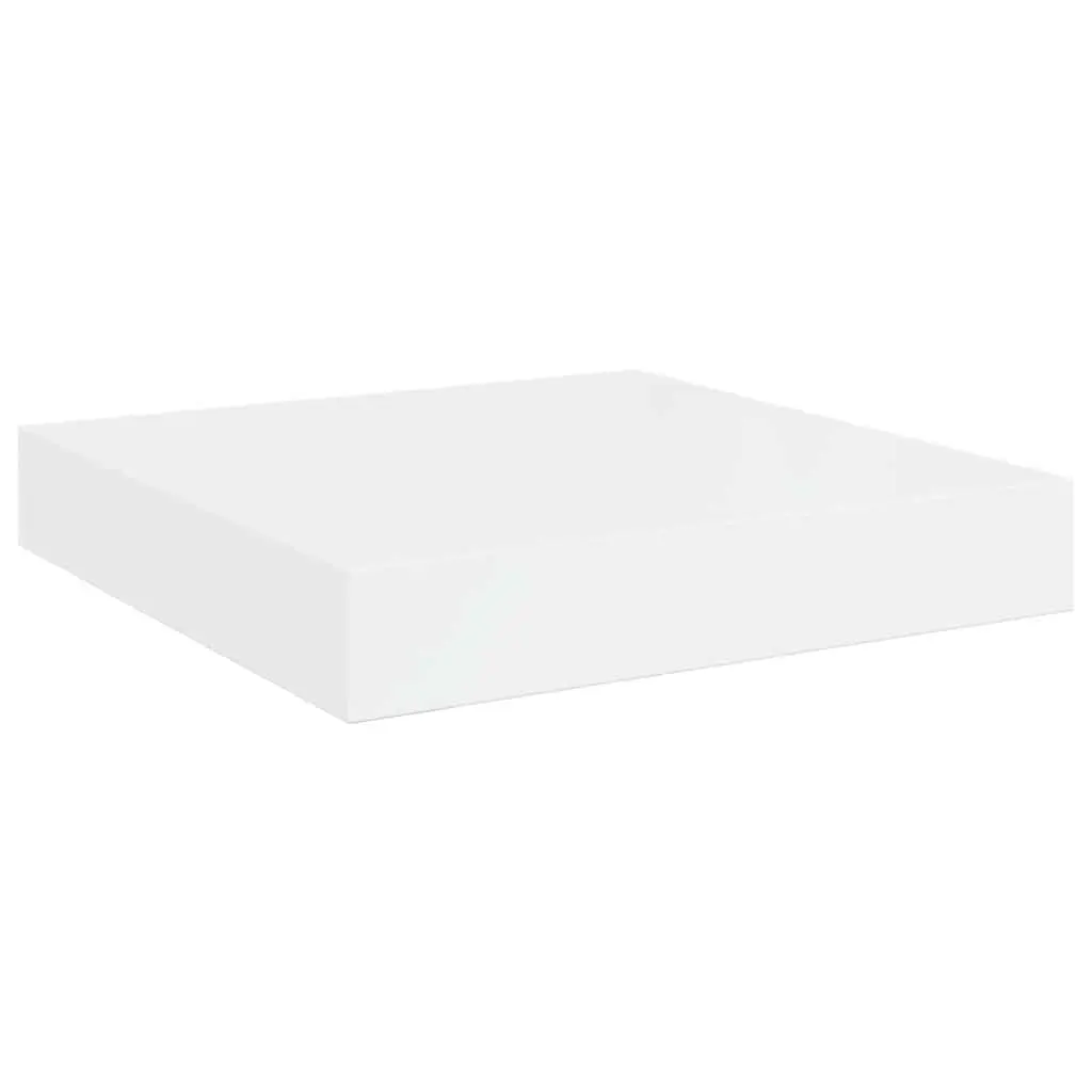 vidaXL Wall Shelf, Floating Shelf, Display Shelf, Wall Mounted Shelf for Photo Frame Trophy Planter Pot Decorations, Modern, High Gloss White 323739
