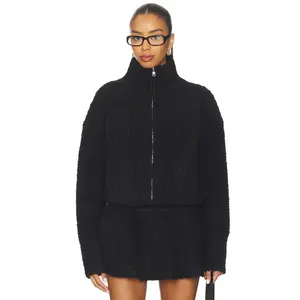 GUIZIO Mila Zip Up Jacket in Black