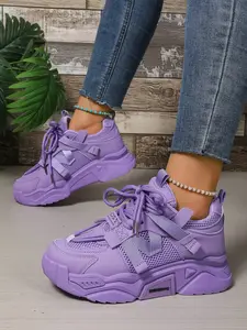 Women's Colorblock Dad Shoes, Thick Sole Height Boost, Breathable Mesh, Ultra-Light Eva Bottom, Casual Sporty Sneakers, Thick Soled Sneakers