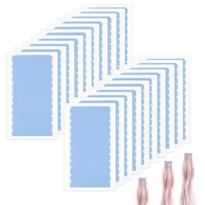 Hair Extension Tape Double Sided Adhesive Tape for Human Hair Extensions Replacement Stickers 20 Sets Blue High-Quality Durable Easy to Use
