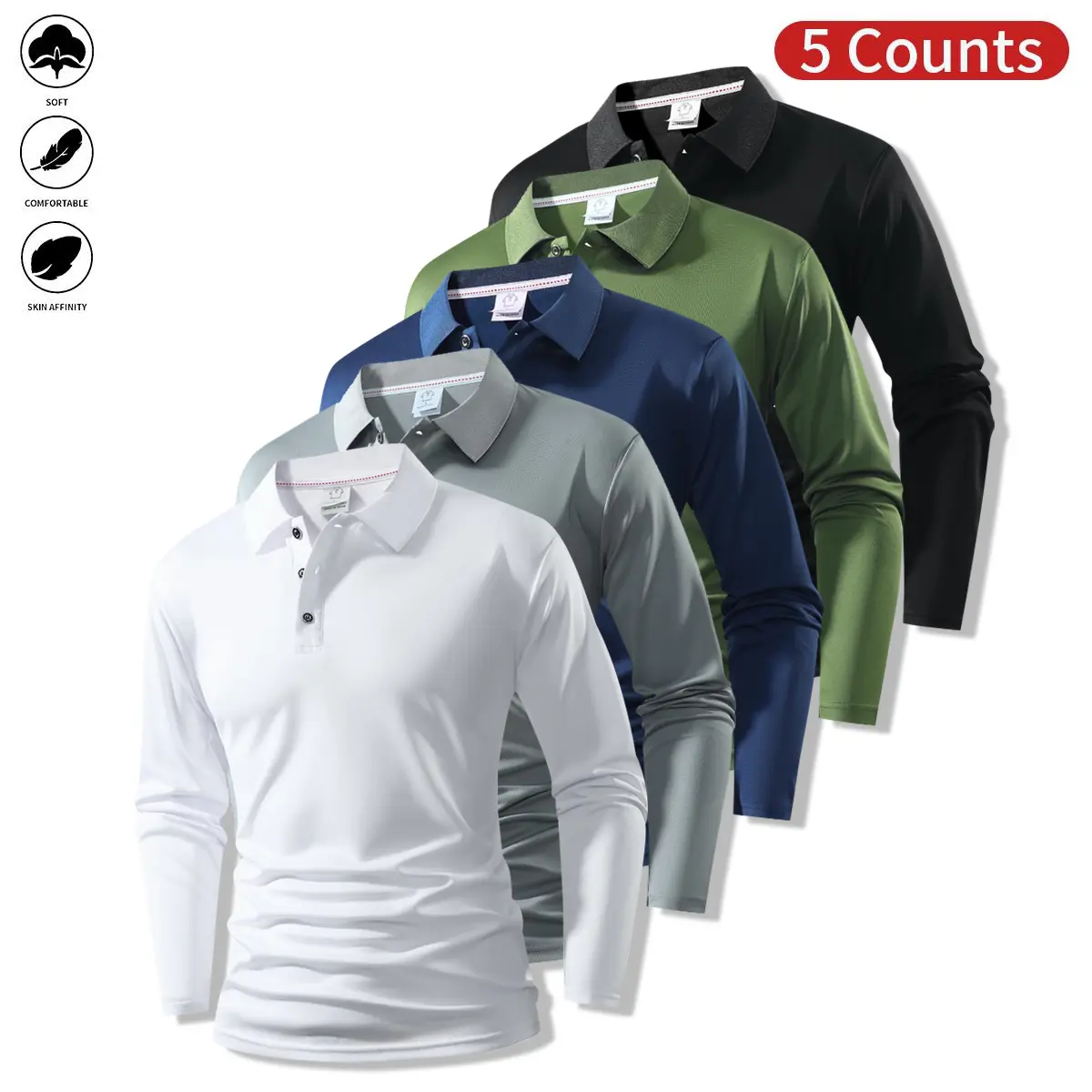 White + Gray + Blue + Green + Black