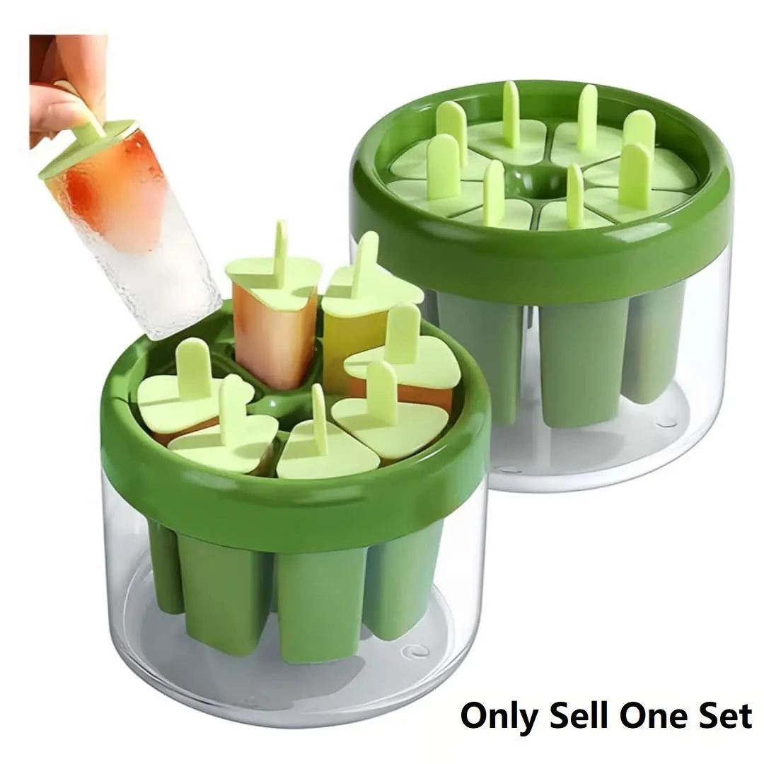 Professional Ice Pop Mold Set - 1 Pack BPA-Free Plastic Cartoon Popsicle Makers with Lids + 8 Sticks, Reusable Freezer Safe, Essential for Summer DIY Snacks & Homemade Ice Cream, Popsicles Molds