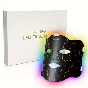 Rechargeable LED Facial Mask for Women and Girls, 7 Modes, Silicone Beauty Mask with Remote, Timer Function, Home Use, Gift Idea