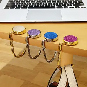 Foldable Handbag Hooks Set of 3, Foldable Purse Hook, Home Desktop Storage Organizer, Compact Design, Easy to Store, Perfect for Makeup Bags and Pockets